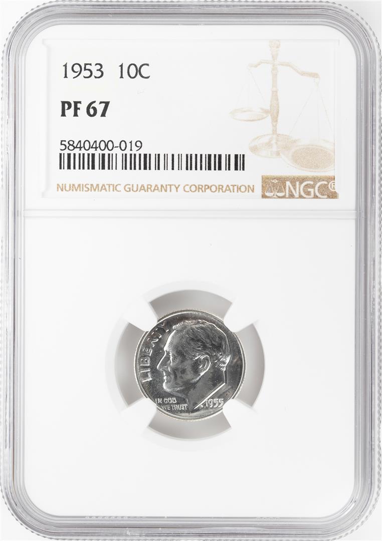 1953 10C Proof Silver Roosevelt Dime NGC PF 67